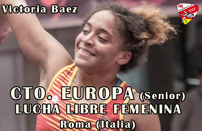 Vicky Baez en el Europeo de Lucha Femenina